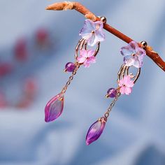 Comfortable, One of Kind. Earrings online shop,|Folk|Earrings|Colored Glaze|Female|Light Purple Earrings To Make, Fantasy Earrings, Jewelry Accessories Ideas, Purple Earrings, Buy Flowers, Plastic Jewelry, Fantasy Jewelry, Pink Earrings, Pretty Earrings