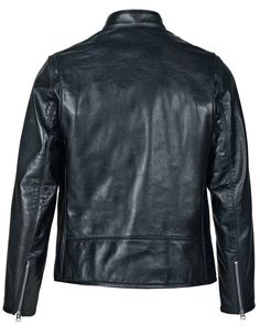 Men's Vintaged Steerhide Cafe Racer Jacket Classic Winter Biker Jacket For Motorcycling, Fitted Cafe Racer Leather Jacket, Classic Leather Jacket For Motorcycling In Winter, Cafe Racer Leather Jacket For Motorcycling, Classic Long Sleeve Leather Jacket For Motorcycling, Black Cafe Racer Biker Jacket, Classic Black Selvedge Outerwear, Racer Motorcycle, Cafe Racer Jacket