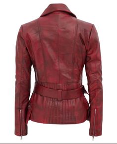 [additional] Womens Asymmetrical Burgundy Four Pocket Belted Moto Jacket 100% Real Leather, Premium Stitching Throughout, Classic Style, High-Quality Zipper, Free Shipping. Our jacket is made with the best products available that tend to enhance its beauty. QUALITY: The leather jacket is made with the best quality leather which is not only durable but also resistant to tear. It can also endure harsh environmental conditions and would look exactly the same for years and years. 100% SCREEN ACCURAT Biker Jacket Women, Captain America Jacket, Maroon Jacket, Shearling Jacket Women, Distressed Leather Jacket, Leather Jacket Women, Cafe Racer Jacket, Biker Leather Jacket, Womens Biker Jacket