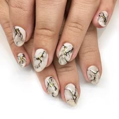 #marblenails #winternails #fallnails @nailthoughts White Marble With Gold Veins, Manicure With Gold, Marble With Gold Veins, Marble Manicure, Marble With Gold, Gold Veins, Holiday Nails Christmas, Fall Manicure, Manicure Inspiration