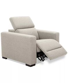 the reclining chair is upholstered and ready to be used in any room