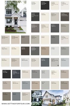 the exterior color scheme for this house is gray and white with lots of different shades