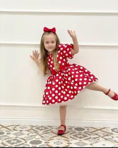 Dress your little one in timeless charm with our Red and White Polka Dot Knee-Length Dress - an enchanting ensemble designed for every special occasion. Whether she's a wedding flower girl, bridesmaid, or the star of a birthday party, this versatile dress is the epitome of adorable sophistication. Inspired by Minnie Mouse, the classic red and white polka dot pattern adds a playful touch to the outfit, making it a delightful choice for photoshoots, prop sessions, and pageants. The knee-length des Minnie Mouse Theme, Dress Photoshoot, Photoshoot Props, Wedding Flower Girl, Outfit Making, Versatile Dresses, Polka Dot Pattern, Wedding Flower, Girl Costumes