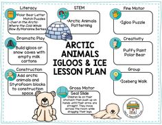 the arctic animals and ice lesson is shown in this graphic diagram, which shows how to use