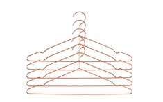 a set of clothes hangers on a white background