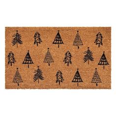 a door mat with trees drawn on it