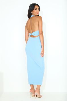 Length from shoulder to hem of size S: 130cm. Chest 37cm, Waist 31cm, across front only of size S. Maxi dress. Unlined. Model is a standard XS and is wearing XS. True to size. Stretch. Halterneck with button closures. Straight silhouette. Twist-back detail. Slip on. Cold hand wash only. Polyester Your new fave dress is here, lovely! The Straight Back To You Halter Maxi Dress features a halterneck design with button closures and a twist-back detail. Style with heels for a 'fit we love. Straight Back, Bridal Shower Dress, Long Bodycon Dress, Halter Maxi Dress, Shower Dresses, Halter Maxi, Back To, Halter Maxi Dresses, Long Sleeve Lace Dress