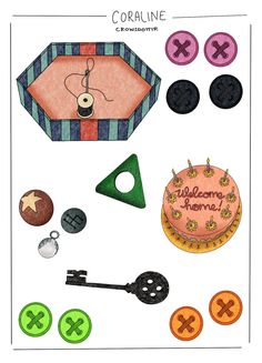 Coraline Objects, Coraline Items, Ceramics Pumpkin, Coraline Doodles, Coraline Design, Png Prints, Coraline Key, Coraline Button, Coraline Costume