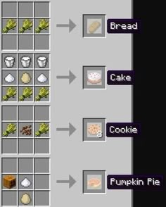 an image of some food items in minecraft