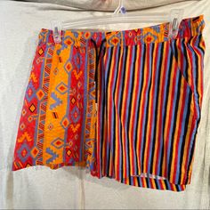 Asos Design Shorts, Never Worn, Bought Them And Didn’t Have A Chance To Wear Them And Now They’re Too Big So I Can’t Wear Them! Multicolor Shorts With Pockets For Vacation, Multicolor Vacation Shorts With Pockets, Multicolor Short Beach Bottoms, Multicolor Cotton Swim Trunks, Multicolor Relaxed Fit Beach Bottoms, Multicolor Cotton Short Swim Trunks, Multicolor Cotton Swim Trunks For Summer, Fitted Multicolor Shorts For Beach Season, Retro Summer Beach Bottoms