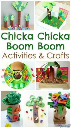 the cover of chicka chicka boom activities and crafts