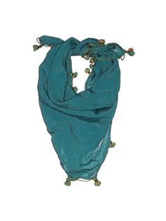 Assorted Brands Scarf Size: One Size Accessories - used. 100% Viscose | Scarf: Teal Accessories Teal Shawl, Teal Accessories, Luxury Green Bohemian Scarf, Blue Bohemian Paisley Print Scarves, Teal Scarf, Branded Scarves, Scarf Accessory, Women Handbags, Women Accessories