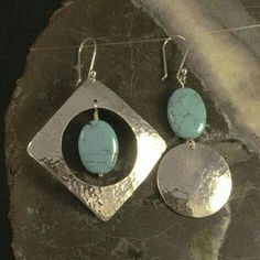 Metal Clay Jewelry, Jewelry Design Inspiration, Fine Silver Jewelry, Silver Jewelry Design, Silver Earrings Handmade, Silver Jewelry Handmade, Sea Glass Jewelry, Metal Earrings, Copper Earrings