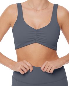 PRICES MAY VARY. ✦FLEXFLOW COLLECTION✦ Athleisure staples for looking good and feeling good from yoga class to the coffee shop with ease and nonstop comfort. ✦BODY HUGGING✦ A soft, comfy feel meets flattering support for light-impact activities and recovery days. ✦FIT AND DESIGN✦ Ruched wireless workout bra for hiking, pilates, errands, and low-intensity exercises. ✦PADDED FOR COMFORT✦ Double layered with removable bra pads. ✦FEATURES✦ Flattering cinched scrunch detail and soft fabric with a mat Wireless Sports Bra, Workout Bra, Low Intensity Workout, Support Bra, Lounge Lingerie, Padded Sports Bra, Women's Sports, Yoga Bra, Feeling Good