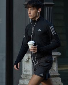 running on coffee… literally #adidasSupernova #ZalandoStyle @adidasrunning @zalando ad Fitness Photography Ideas, Gym Fit Men Aesthetic, Athleisure Men Aesthetic, Workout Clothes Aesthetic Men, Man Gym Outfit