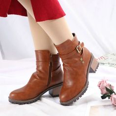 Department Name: Adult Item Type: Boots Upper Material: PU Boot Height: Ankle Closure Type: ZIP Boot Type: Motorcycle boots Toe Shape: Round Toe Heel Height: High (5cm-8cm) Heel Type: Square heel Season: Spring/Autumn Insole Material: PU Pattern Type: Solid Outsole Material: Rubber With Platforms: Yes Platform Height: 0-3cm is_handmade: Yes Lining Material: PU Shaft Material: PU Fit: Fits true to size, take your normal size Fashion Element: Sewing Heel height: 6 cm Ankle-high Moto Boots With Zipper Closure For Fall, Brown Heeled Boots With Zipper For Winter, Brown Heeled Boots With Zipper Closure For Winter, Winter Brown Heeled Boots With Zipper Closure, Fall Round Toe Booties With Zipper Closure, Fall Booties With Zipper Closure And Round Toe, Fall High Heel Moto Boots With Zipper, High Heel Moto Boots With Zipper For Fall, Winter Chelsea Boots With Zipper Closure And Round Toe