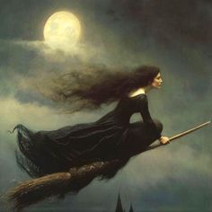 W.i.t.c.h Art, Witch Painting, W.i.t.c.h Aesthetic, A Broom, Pagan Witch, Occult Art, Witchy Stuff