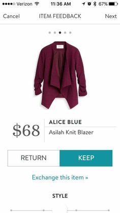 Love the color and the rouched sleeves Stitch Fix Fall, Stich Fix, Stitch Fit, Stitch Fix Outfits, Stitch Fix Stylist, Love Stitch, Knit Blazer, Style Profile, Style Board