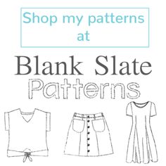 the front and back of a blank state pattern with text that reads shop my patterns at blank state patterns