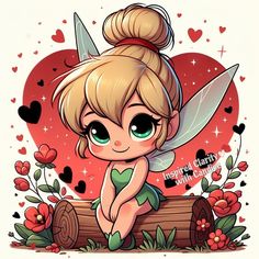 Cute Tinkerbell, Tinkerbell Characters, Tinkerbell 3, Cute Disney Characters, Valentine Images, Belly Painting, Disney Sticker