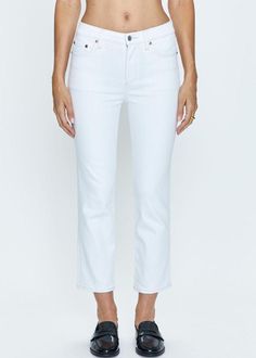 Pistola Monroe Crop - Le Blanc ***FINAL SALE***-Hand In Pocket Crop Jeans, Summer Season, White Denim, Cropped Jeans, Online Boutique, Final Sale, Straight Leg