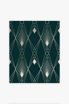 an art deco style pattern in green and white