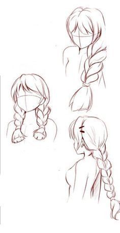 some drawings of different hairs and braids