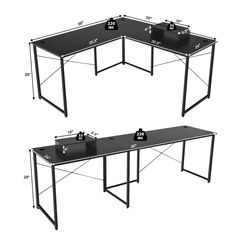 three tables with measurements for each table and the same height as shown in this image