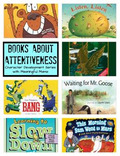 books about attentiveness with pictures of children's books and their names