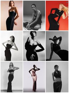 many different pictures of women in black and white