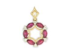 14K Two Tone Vintage Inspired Ruby and Diamond Pendant .08ctw in diamond Chain not included Red Oval Jewelry With Pave Setting, Oval Red Jewelry With Pave Setting, Diamond Cuff Bracelet, Pearl Bracelet Gold, Gold Rings Stackable, Diamond Fashion Rings, Diamond Chain, Sterling Silver Hoop Earrings, Sterling Silver Necklace Pendants