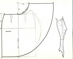 an image of a sewing pattern for a dress with the top and bottom section cut out