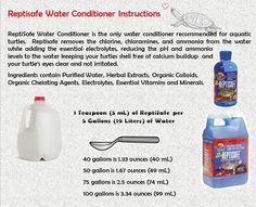 an advertisement for reptile water conditioner instructions