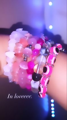 Quirky Bracelets, Girly Bracelets, Pink Filter, Colorful Bead Bracelets, Crystal Bead Jewelry, Cute Birthday Ideas