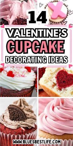 A collection of Valentine's cupcake ideas for kids or him. Valentines Cupcakes Decoration, Valentine's Desserts, Fancy Cupcakes, Valentine Day Cupcakes, Homemade Cupcakes, Pink Icing, Valentine Desserts, Valentines Cupcakes, Cupcake Ideas