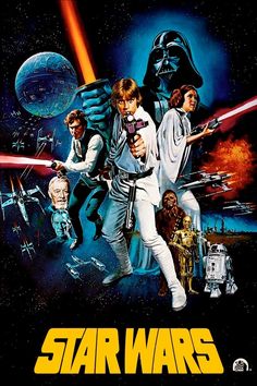 the star wars movie poster is shown