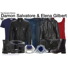 there are many different types of clothes and accessories on this page, including leather jackets