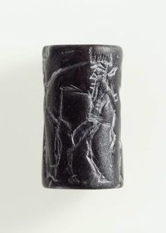 a black ring with an image of a man on it