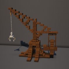 Crane In Minecraft, Mining Building Minecraft, Minecraft Snow Mansion, Minecraft Mine Staircase, Minecraft Ship Decorations, Minecraft Medieval Prison, Minecraft Mine Crane, Minecraft 1800s City, Minecraft Crane Medieval