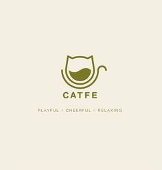 the logo for catfe playful, cheerful and relaxing