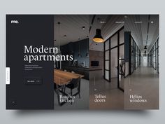 the homepage is clean and ready to be used as a website for modern apartments