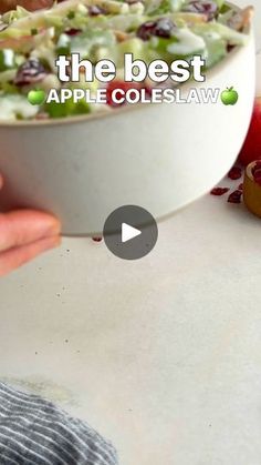 the best apple coleslaw recipe is in this video, and it's delicious