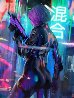 Neon Gas, Neon Noir, Cyberpunk Girl, Neo Noir