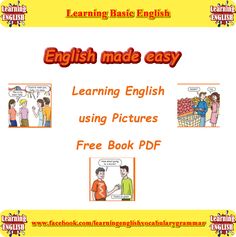 an english made easy book with pictures and text on the page, which shows how to use