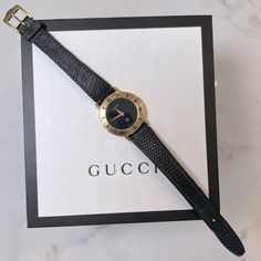 Gucci Vintage Authentic Gold Plated Ladies Watch. Black Dial Classic Model Watch. Authentic Gold, Gucci Vintage, Gucci Accessories, Gucci Black, Ladies Watch, Quartz Watch, Vintage Gucci, Accessories Watches, Womens Watches