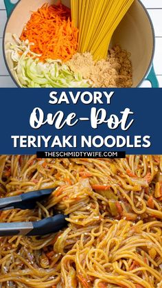 savory one - pot teriyaki noodles with carrots and cabbage