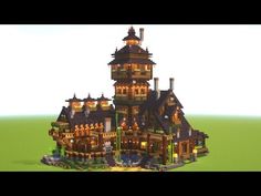 an image of a large building made out of legos in the style of minecraft