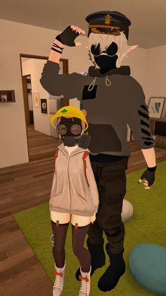 an animated image of a man and child