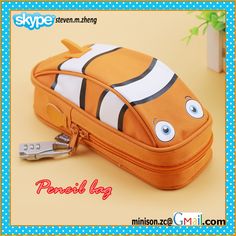 Canvas material #nemo #fish design zipper #bags Zipper Bags, Canvas Material, Coin Purse, Stationery, Fish, Wallet