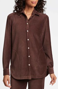 Made from velvety-soft corduroy kissed with cozy stretch, this relaxed-fit button-up shirt features a longline silhouette and handy pockets to store your essentials. 28 1/2" length Front button closure Spread collar Long sleeves with button cuffs 52% cotton, 47% polyester, 1% spandex Machine wash, tumble dry Imported Corduroy Button-up Tops For Workwear, Fall Corduroy Workwear Shirt, Workwear Shirt With Corduroy Collar, Workwear Corduroy Shirt With Corduroy Collar, Workwear Shirt With Corduroy Material And Collar, Corduroy Button Closure Shirt For Work, Relaxed Fit Corduroy Workwear Tops, Relaxed Fit Corduroy Tops For Workwear, Nordstrom Store